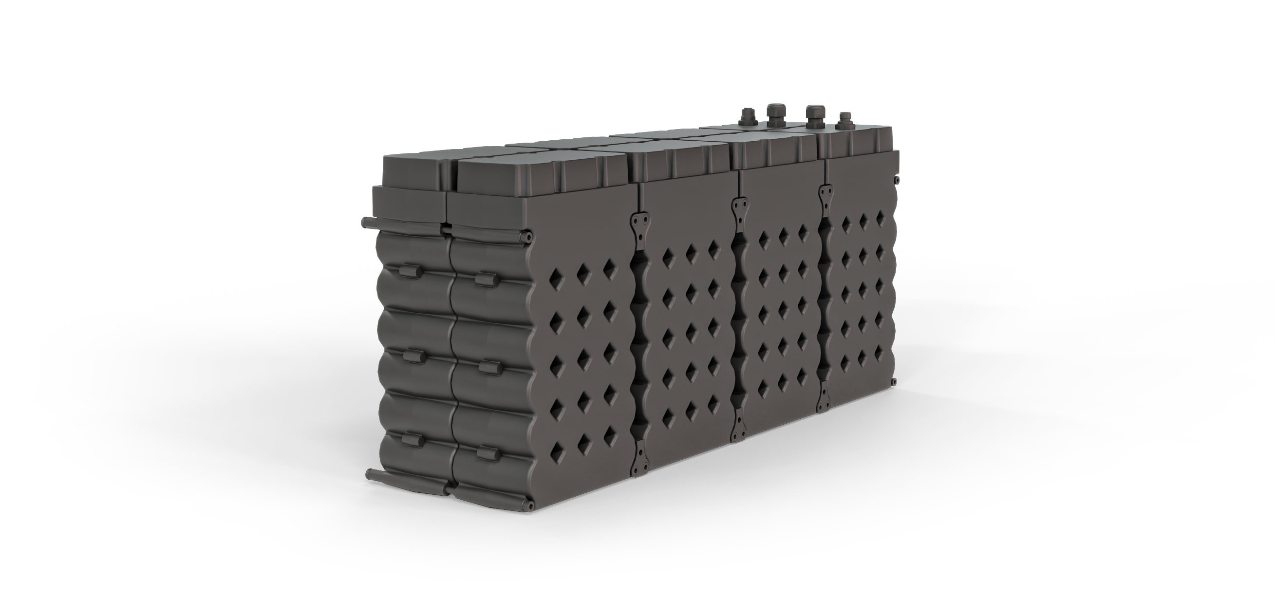 Schwarzes Energiespeichermodul mit modularer Bauweise