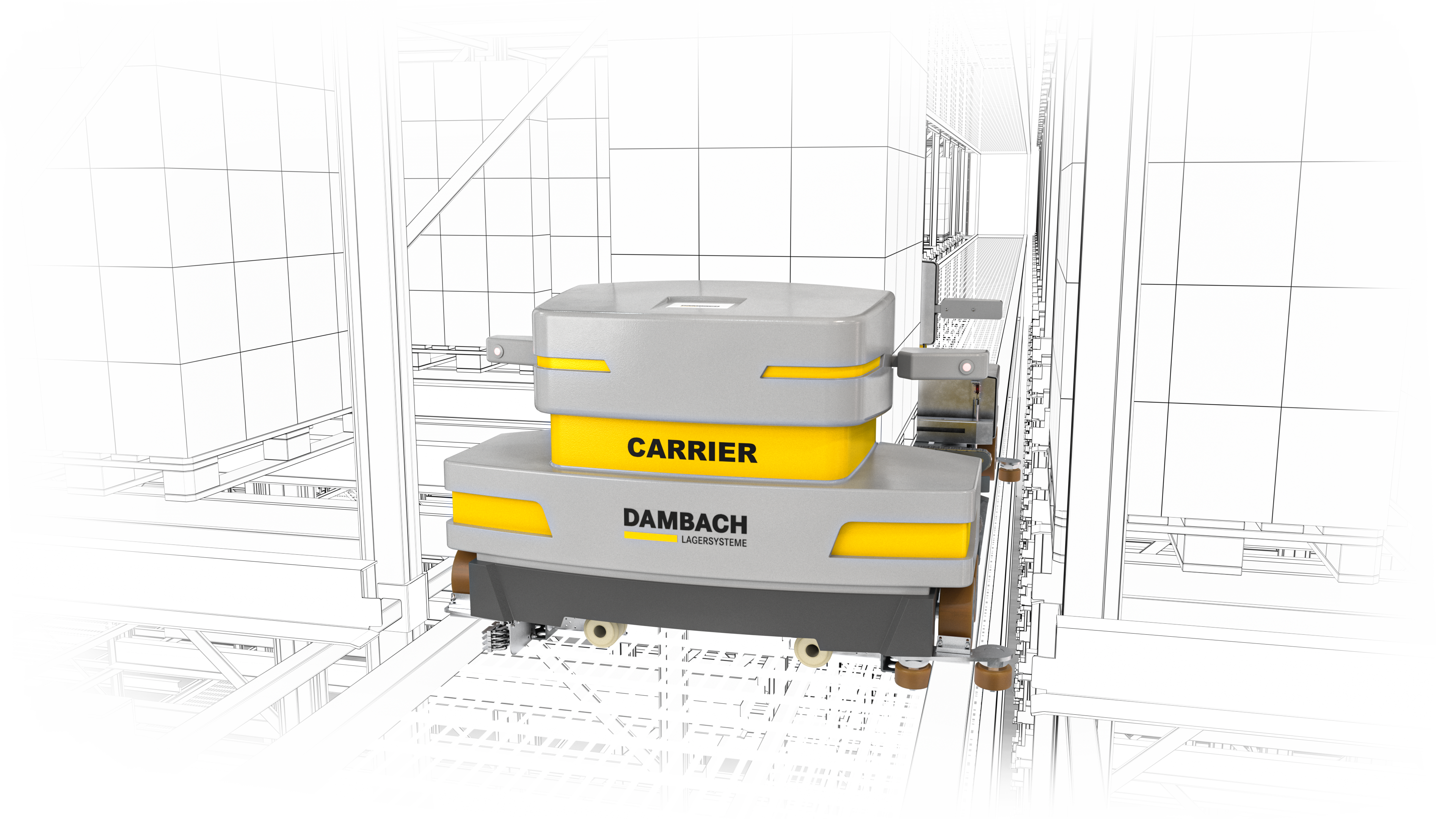 Übergabestation von DAMBACH mit übereinander angeordneten Ladeeinheiten