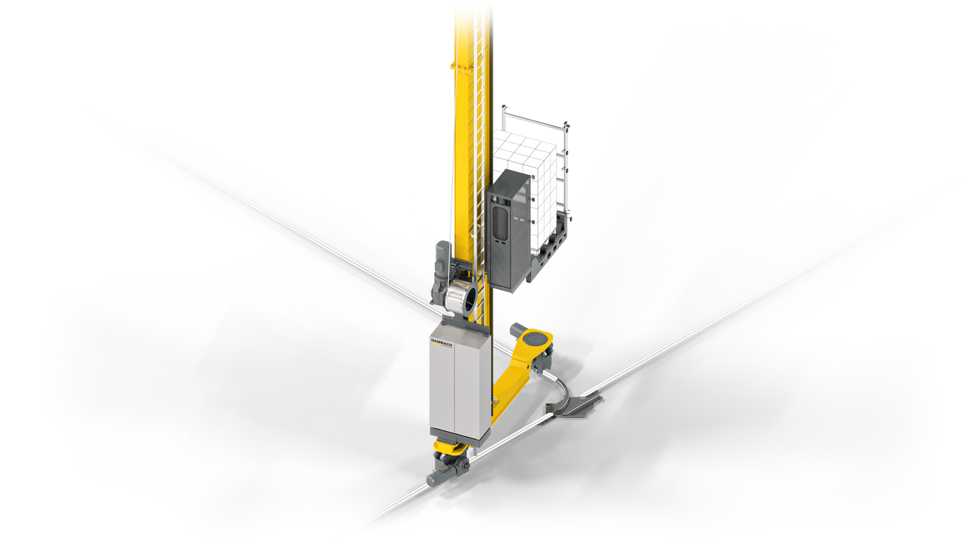 Kompaktes automatisiertes Lagergerät mit Hubmast und Aufnahmevorrichtung